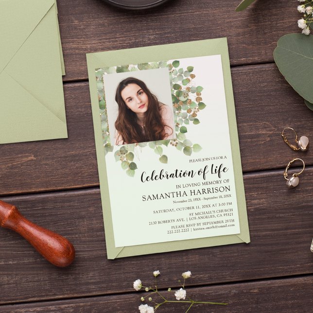 Foto Eukalyptus Beerdigung des Lebens Einladung (Von Creator hochgeladen)