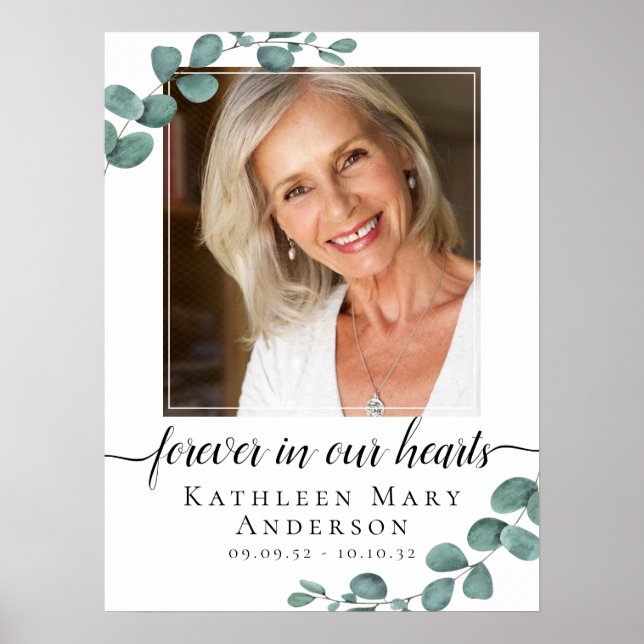 Foto Eukalyptus Begräbniszeichen Poster (Vorne)