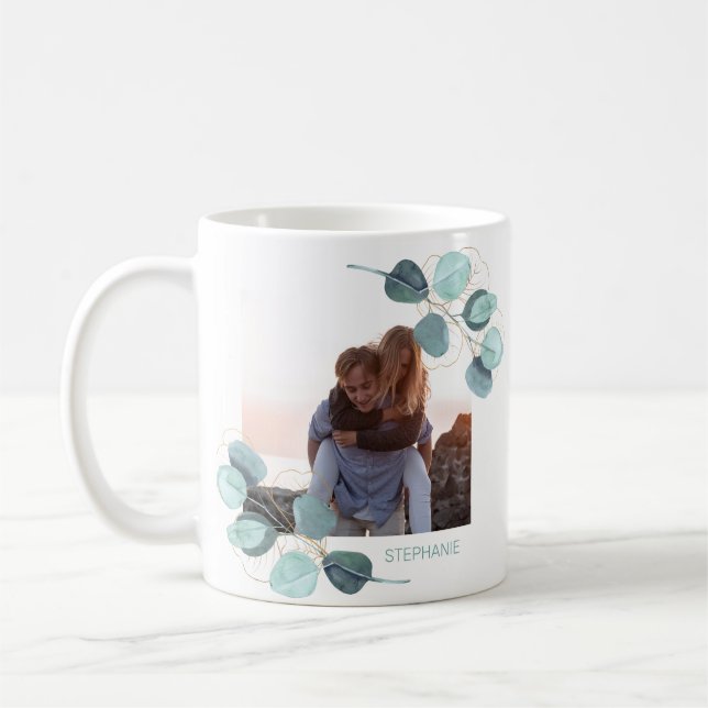 Foto Eukalyptus Botanisch Personalisiert Kaffeetasse (Links)