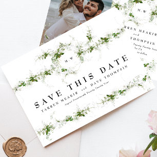 Foto Eukalyptus Wreath Monogram Wedding Save The Date