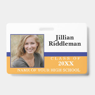 Foto-Event-Abzeichen in Blau und Gold Ausweis