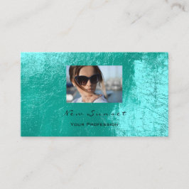 Foto Event Makeup Artist Leather Shimmering Aqua Visitenkarte