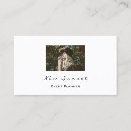 Foto Eventplaner Hochzeit Weiß einfach Visitenkarte