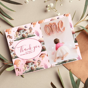 Foto Fairy First Girl's 1. Geburtstag Dankeskarte