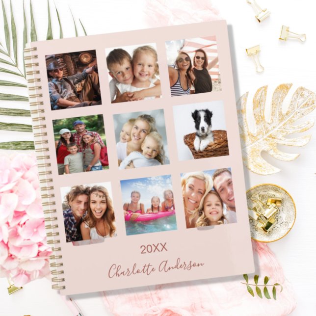 Foto Familie Collage Rose Goldene Rosa 2026 Planer (Von Creator hochgeladen)