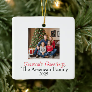 Foto Familie Frohe Festtage Personalisieren Keramikornament
