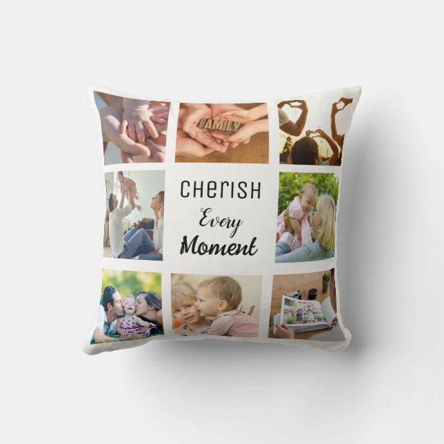 Foto "Familie und Freunde" Kissen (Rückseite)