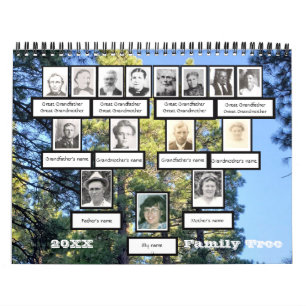 Foto Familienbaum Zwölf Foto Hintergrundkalender Kalender