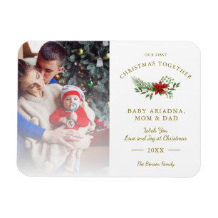 Foto Family First Christmas Baby Poinsettia Magnet