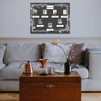 Foto Family Tree Daisy Art Border on Dark Gray