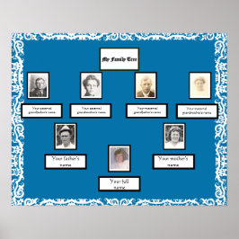Foto Family Tree Lace sieht auf blau grenzend aus Poster