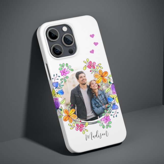Foto farbenfroh floral Einfach Modern Personalisie Case-Mate iPhone Hülle (Von Creator hochgeladen)