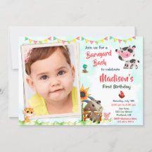 Foto Farm Einladung zum Geburtstag Farm Tiere einl