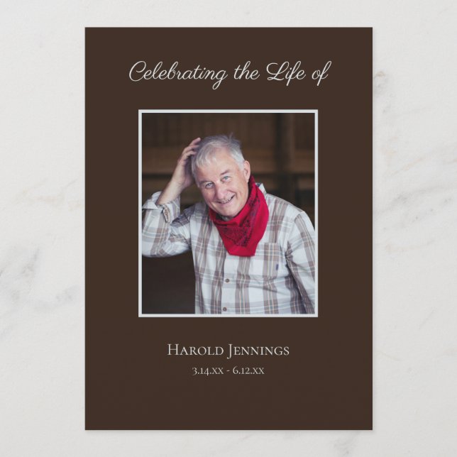 Foto Feier der Beerdigung des Lebenswerkes Programm (Vorderseite)