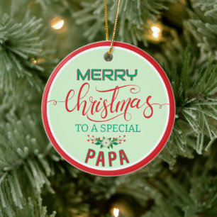 Foto-Feiertagsornament für besonderen Papa! Keramik Ornament