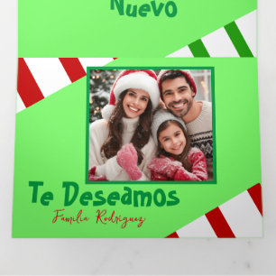 Foto Feliz Navidad Spanische Weihnachtsfeiertage Dreifach Gefaltete Urlaubskarte