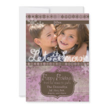 Foto-Ferienkarte für Lavendel und Brown Snowflakes