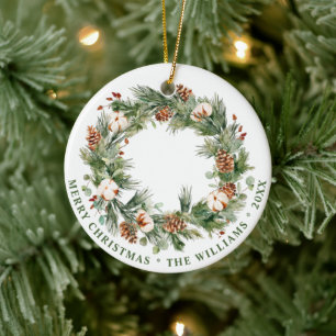 FOTO Festliche Zapfen Weihnachten Feiertag Keramik Ornament