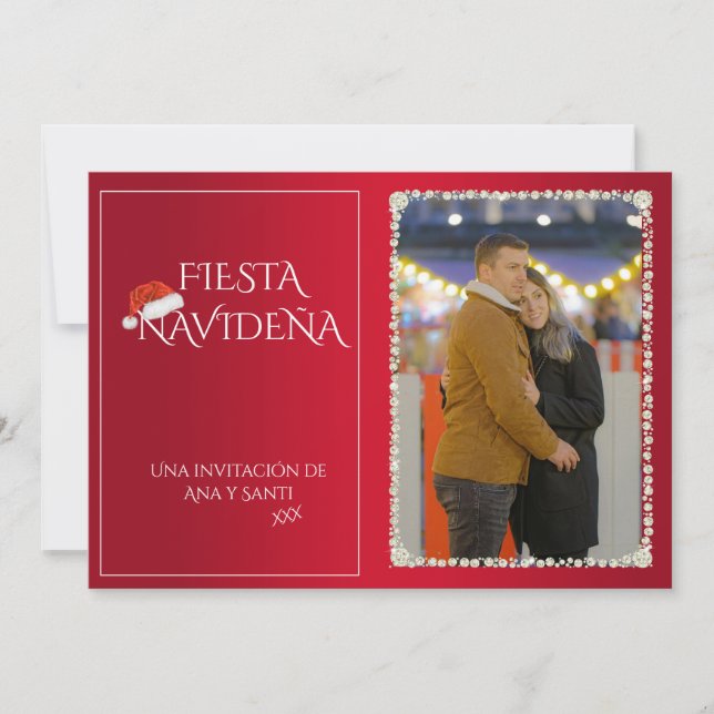 Foto Fiesta Navideña Christmas Party Invitation Einladung (Vorderseite)