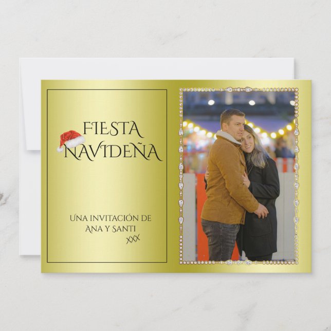 Foto Fiesta Navideña Christmas Party Invitation Einladung (Vorderseite)