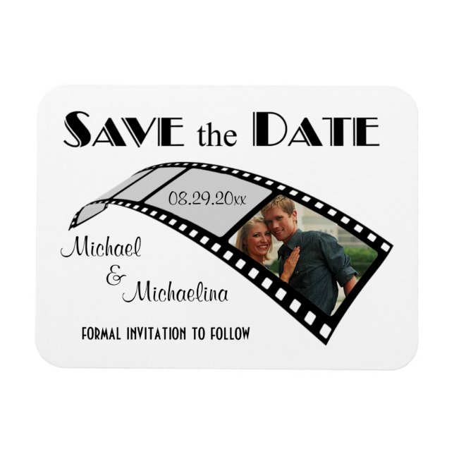 Foto Filmstreifen Save the Date Gastgeschenk Magne Magnet (Horizontal)