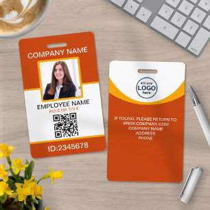 Foto Firmenmitarbeiter QR-Code Orange Gelb Ausweis
