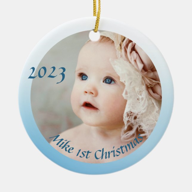 Foto First baby Keramik Ornament (Vorne)