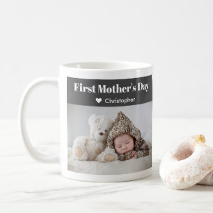 Foto First Mother's Day Modern Mommy Name Niedlich Kaffeetasse