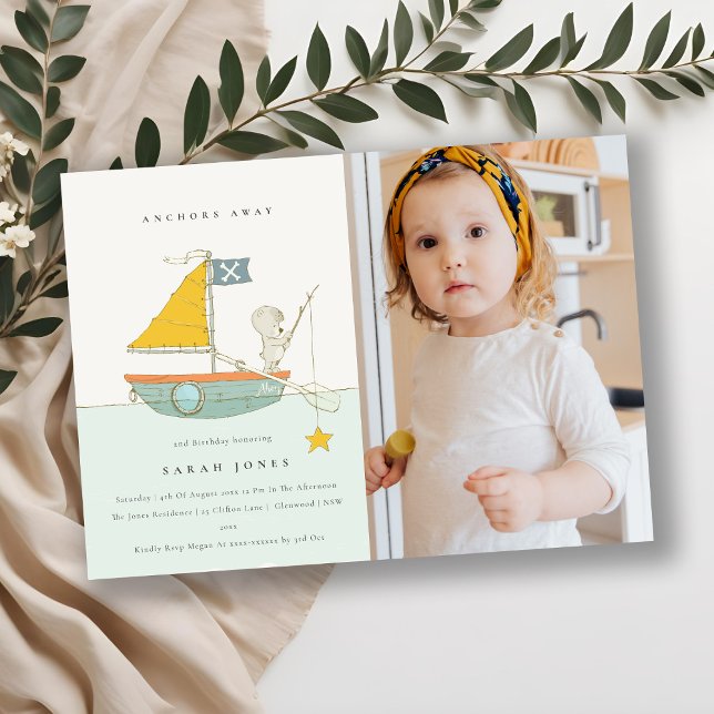 Foto Fischen Bären Kinder jeden Alters Geburtstag  Dankeskarte (Von Creator hochgeladen)