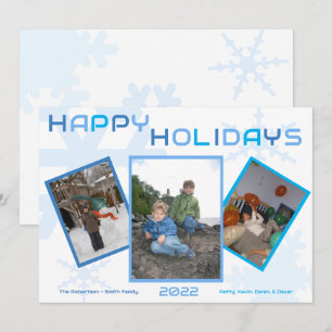 Foto-Flachkarte Snowflake Happy Holidays Feiertagskarte