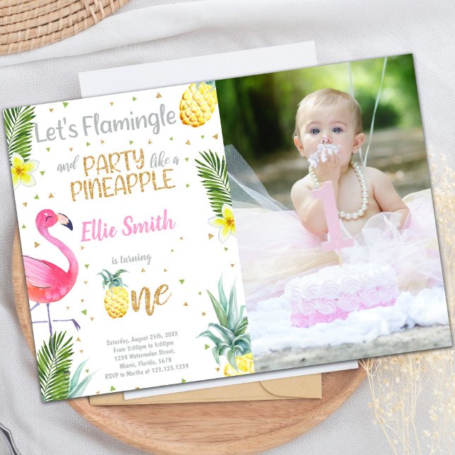 Foto Flamingo Einladungen | Einladungen für Ananas (Photo Flamingo Invitations | Pineapple Invitations)
