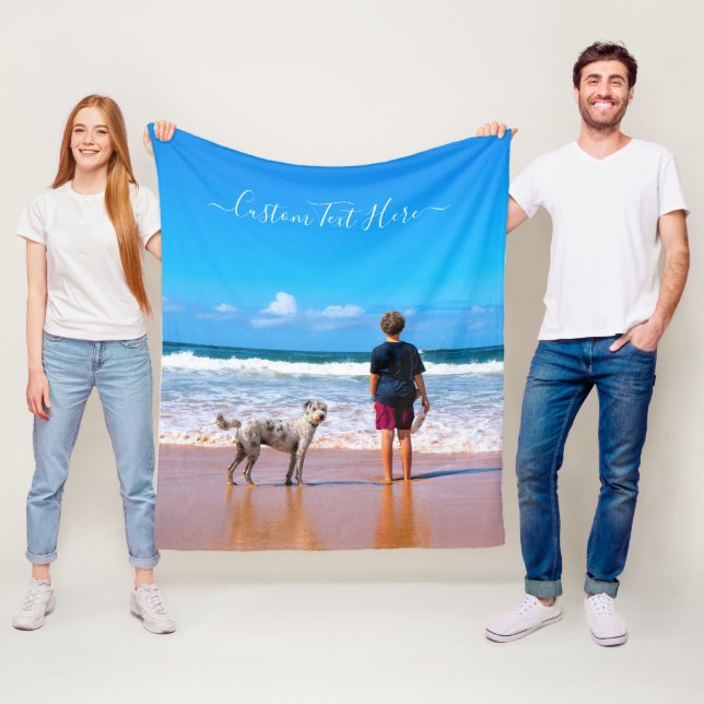 Foto-Fleece-Deckeln mit Text anpassen Fleecedecke (Beispiel)