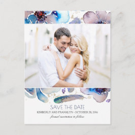 Foto Floral Boho Save the Date Ankündigungspostkarte