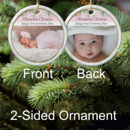Foto Floral Doppelseitig 2 Picture Baby First Keramik Ornament