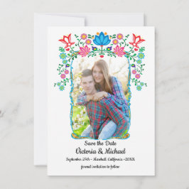 Foto Floral Mexican Fiesta Save the Date Einladung