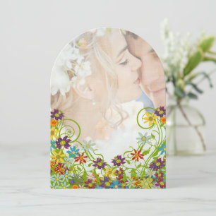 Foto Floral Wirble Blume Hochzeit Einladung