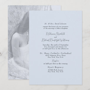 Foto Formal Dusty Blue Bride Eltern Hochzeit Einladung