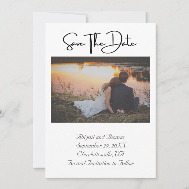 Foto Formal Elegant Moderner Stil Save The Date (Vorderseite)