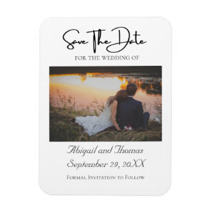 Foto Formal Elegante Moderne Moderne Save the Date Magnet