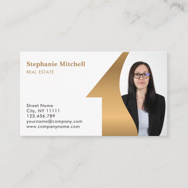 Foto Fotovorlage hinzufügen Real Anwesen Agent ein Visitenkarte (Vorderseite)