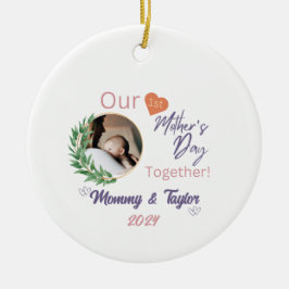 Foto Frame, lila unser erster Muttertag gemeinsam Keramik Ornament