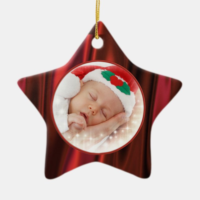 Foto Frame Template - sieht aus wie ein glatter ro Keramik Ornament (Vorne)