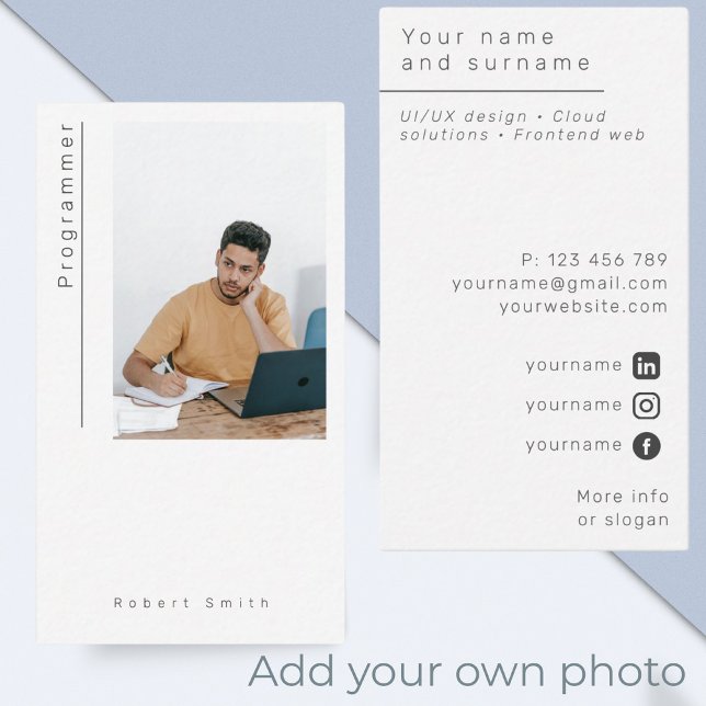 Foto Freelance Programmierer Business Card Visitenkarte (Von Creator hochgeladen)