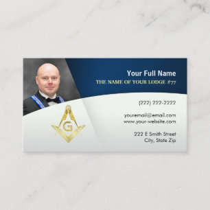 Foto Freemason Business Cards   Navy Blue Gold Visitenkarte
