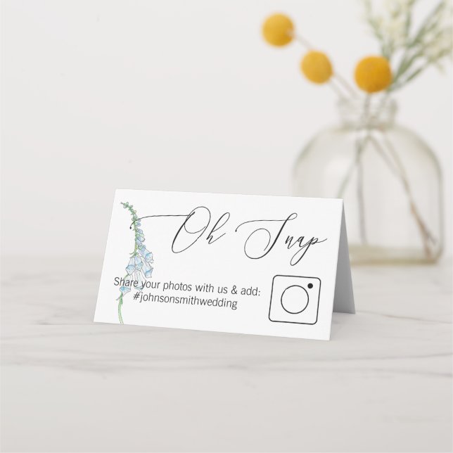 Foto-Freigabe Faltschachtel Blauer Blauer Blauer B Platzkarte (Vorderseite)