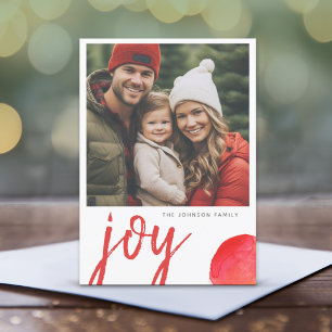 Foto Freude Frohe Weihnachten Minimal Rot Aquarell