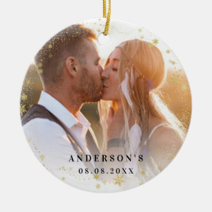 Foto frisch gezapft Goldschneefeste Keramik Ornament