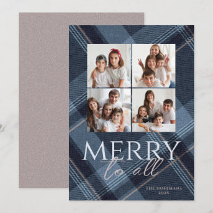 Foto Frohe Navy Gold Weihnachtskarte Feiertagskarte