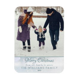 Foto Frohe Weihnachten Eleganter Winter Frost Magnet
