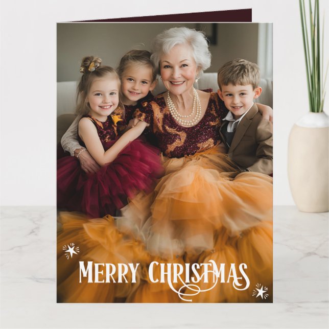 Foto frohe Weihnachten Karte (Vorderseite)